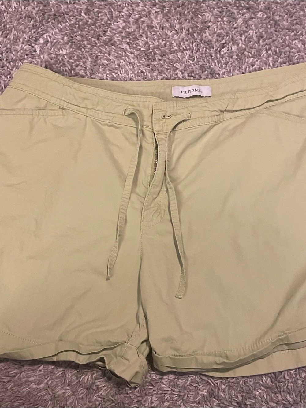 Merona Olive Green Pull-On Drawstring Shorts size 14